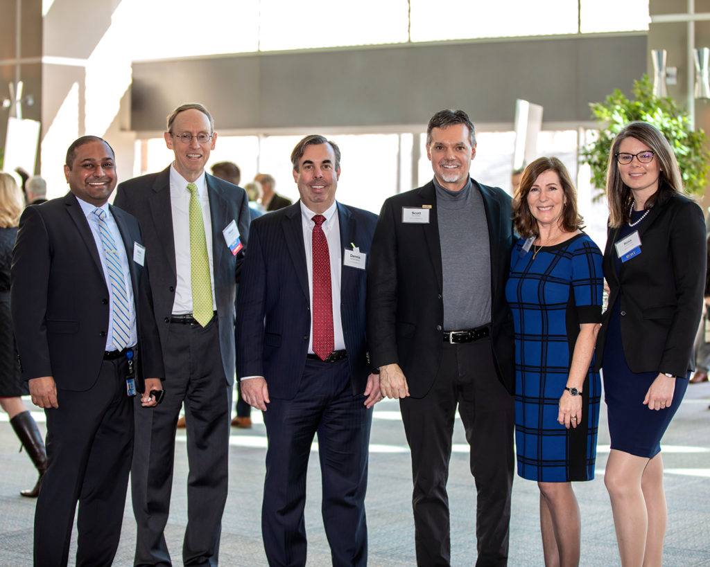 Nitish Sharma of the City of Davis, Steve Fleming, Dennis Kauffman and Scott Alvord of the City of Roseville, with River City Bank’s Janette Moynier and Rosa Cucicea