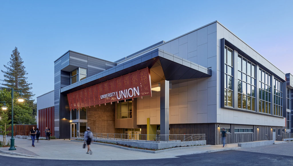 Front view of the Sacramento State University Union building