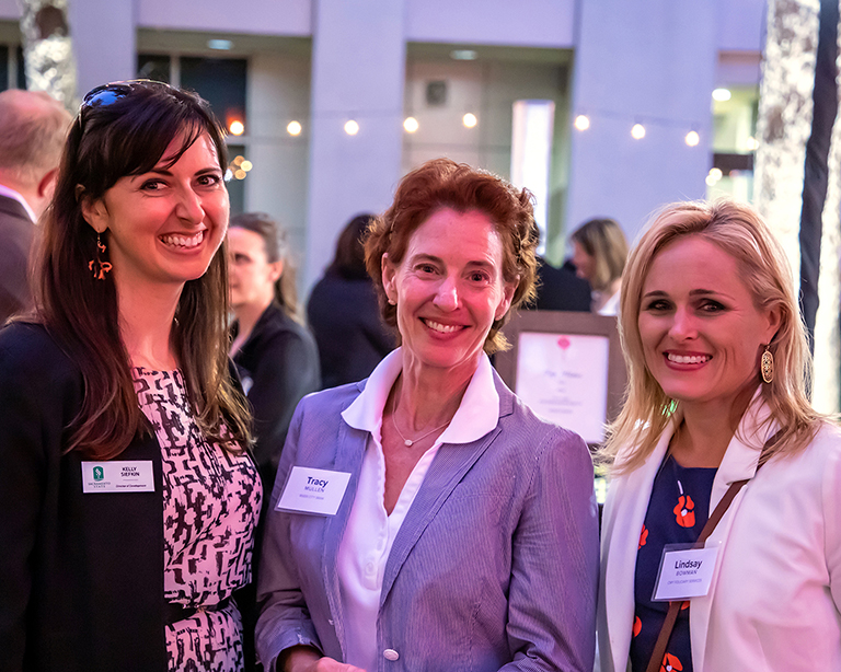 Kelly Siefkin of CSU Sacramento with River City Bank’s Tracy Mullen, and Lindsay Bowman of CMY Fiduciary Services