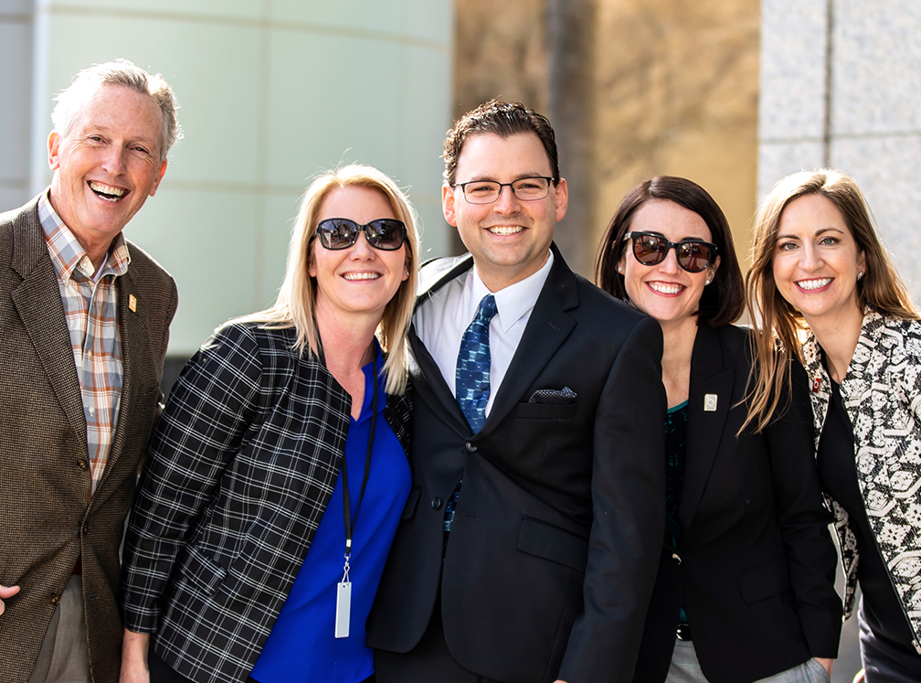 River City Bank’s Jeremy Spencer with the team from Bender Insurance Solutions