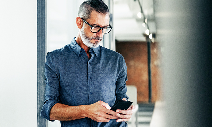 Person with a celphone, Decorative image